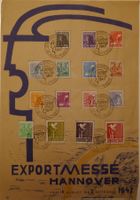 GEDENKBLATT - MIT SATZMARKEN EXPORTMESSE HANNOVER 1947