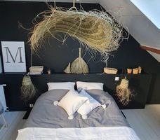 Suspension  en paille  forme parasol