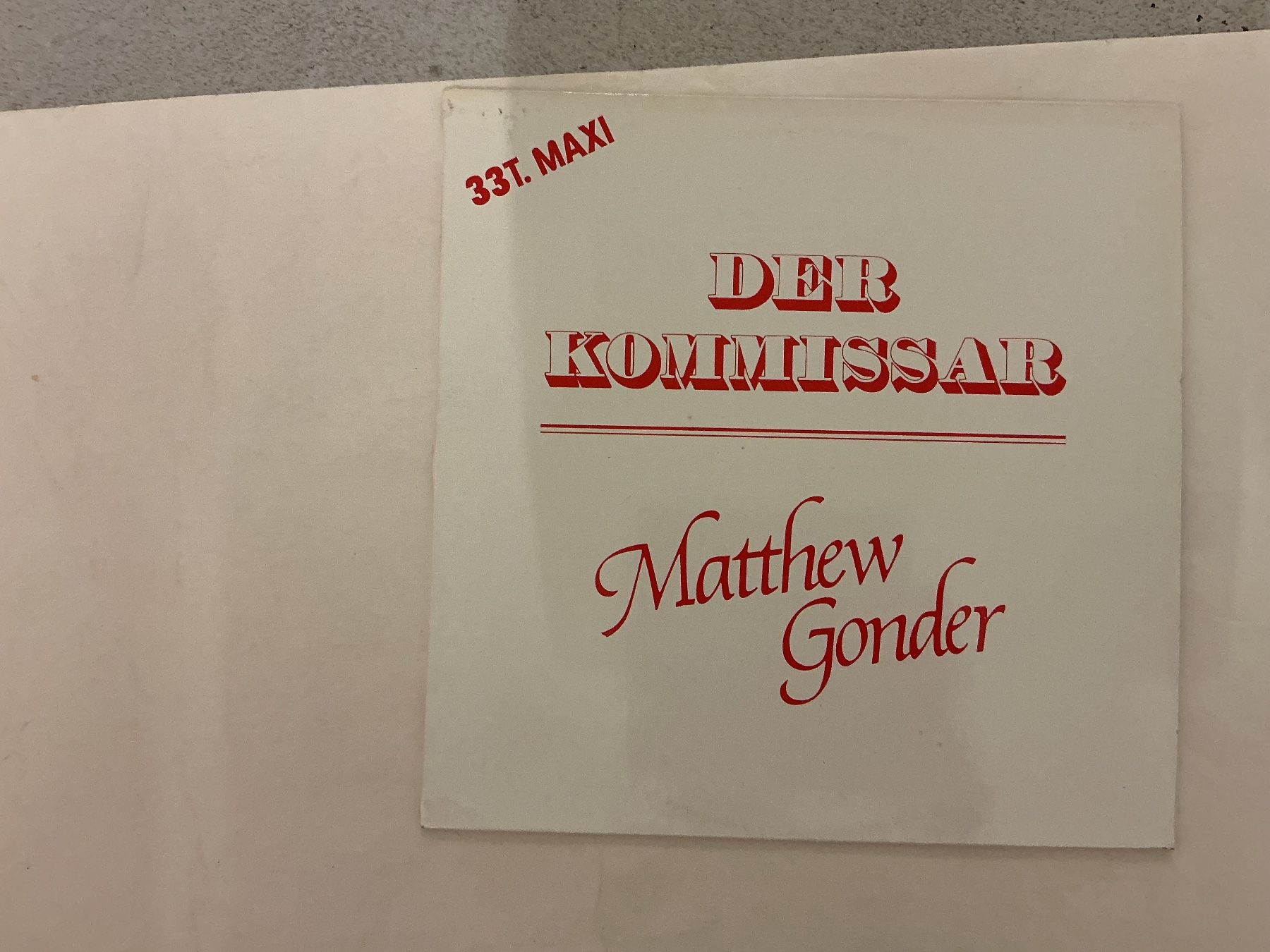 Dischi in vinile: Maxi Single "Der Kommissar" Matthew Gonder – Usato da Winterthur venduto da Tumko-Vinyl