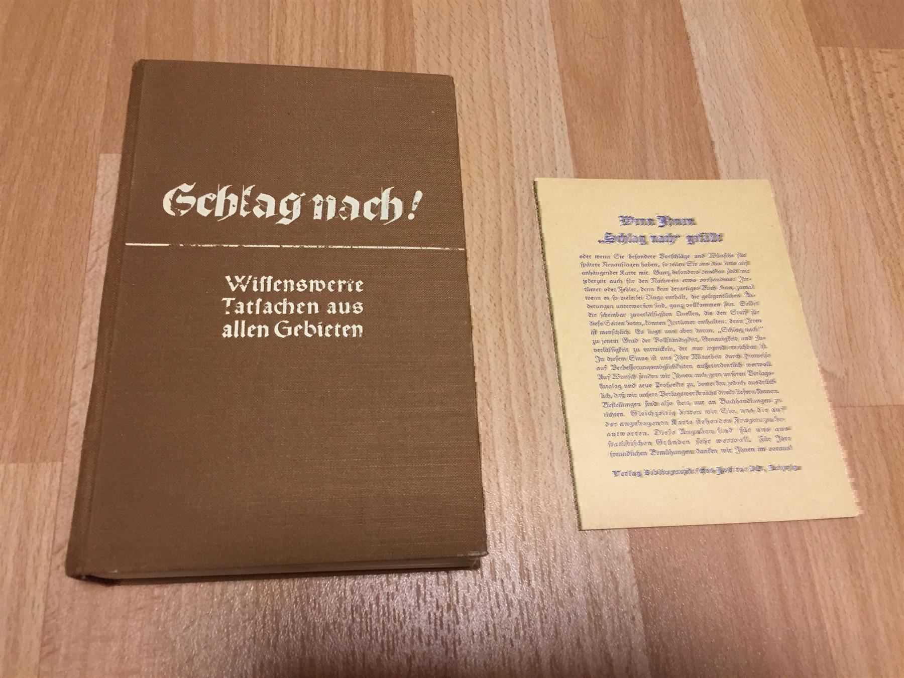 Bücher: Schlag nach! Wissenswerte ... 1938 – Gebraucht aus Cormagens von Bonsai111