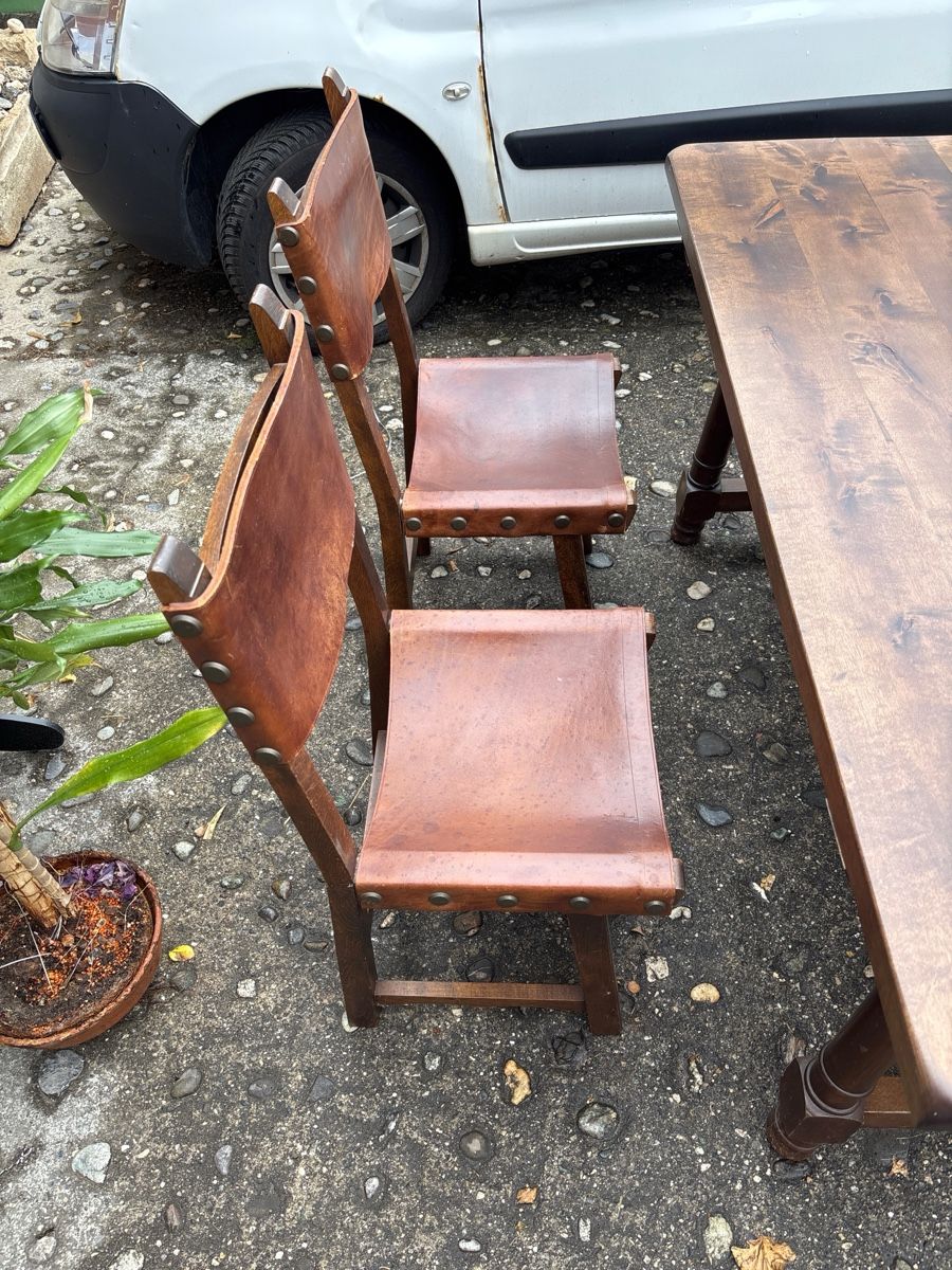 Tischset: Ensemble table rustique bois massif & fer forgé + 4 chaises  – Gebraucht aus Cugy VD von sim_y9yv 1