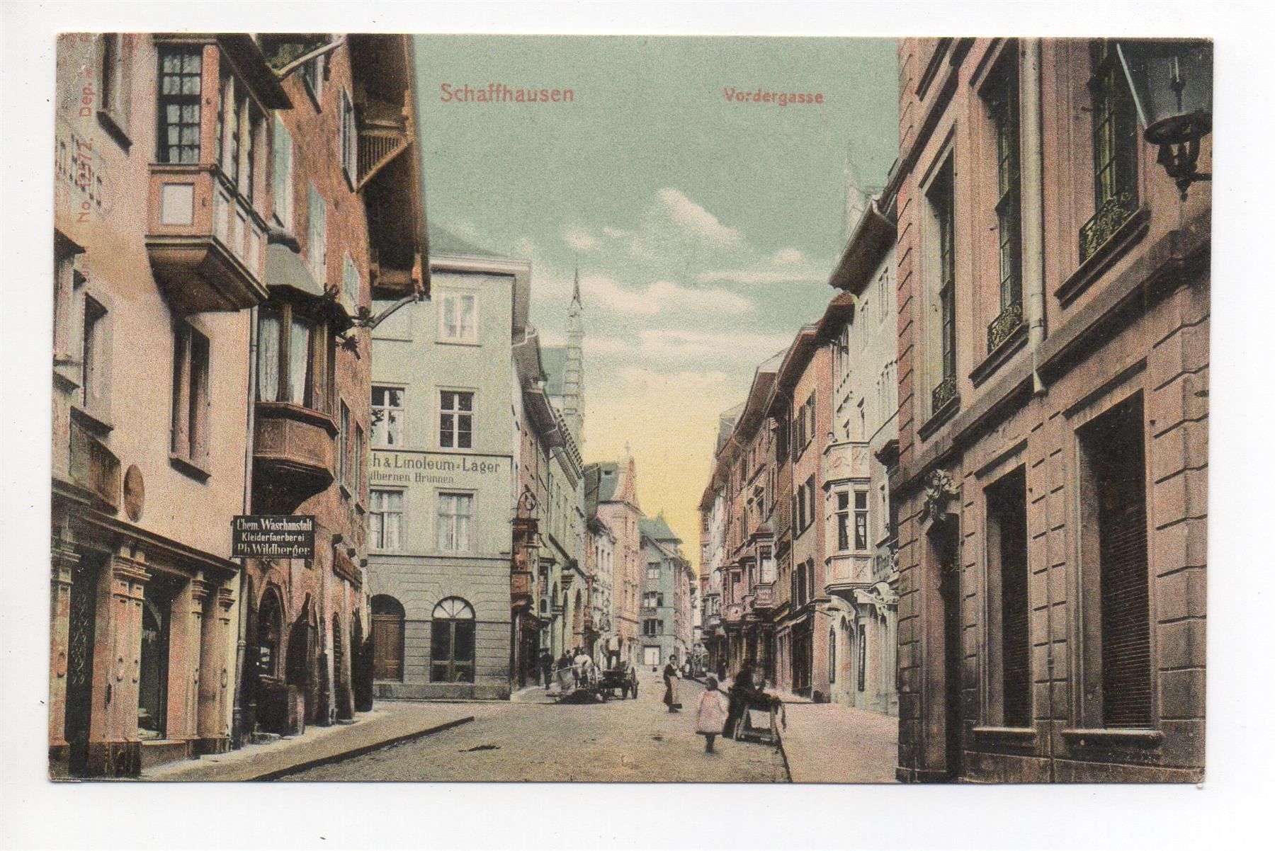 Cartoline postali: SCHAFFHAUSEN Vordergasse – Usato da Jona venduto da philajona