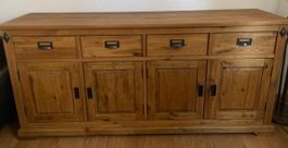 Rustikaler Buffetschrank aus Massivholz, 195x49x90 cm