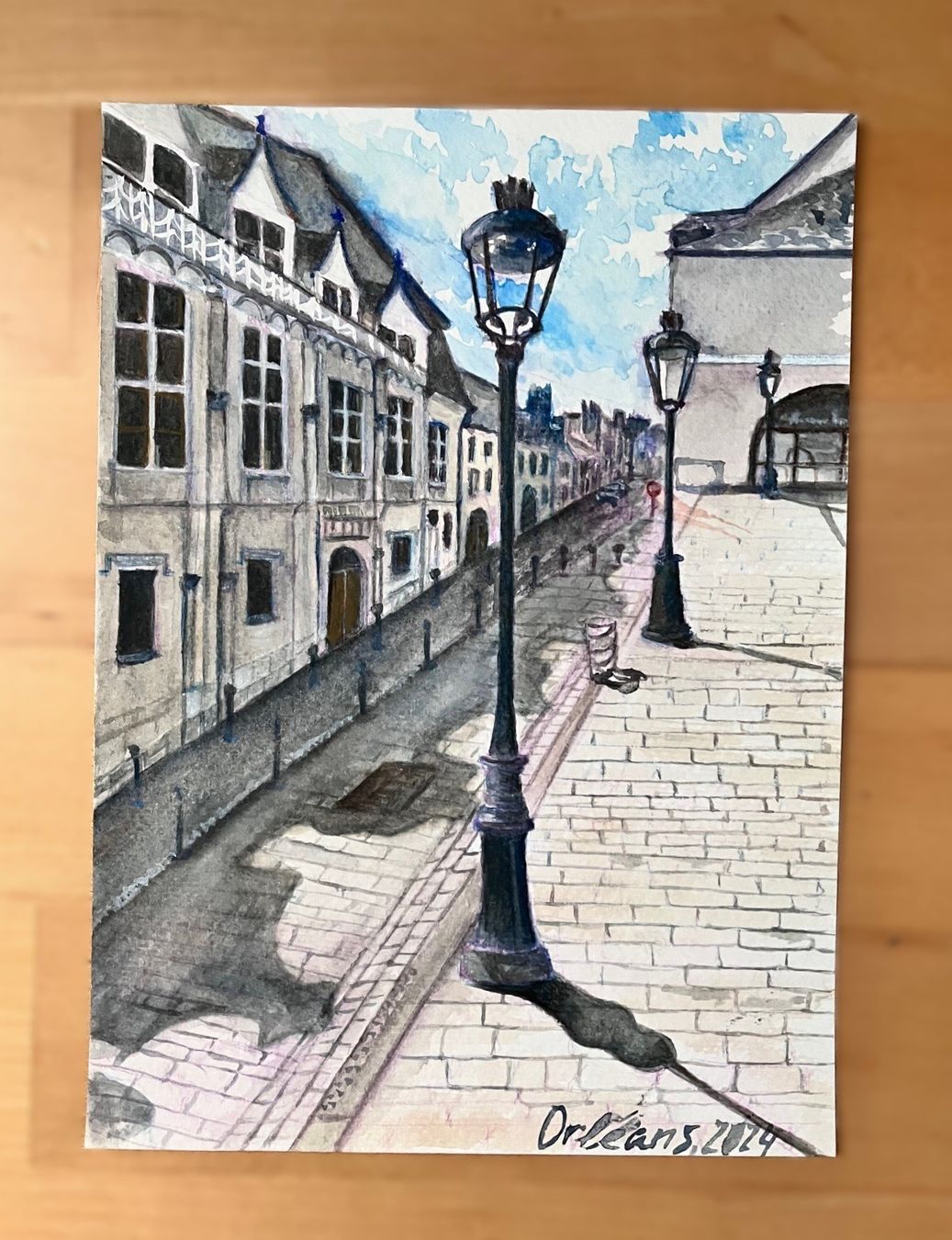 Dipinti: Aquarell "Orleans, Frankreich" handgemalt – Nuovo e nell'imballaggio originale da Laufen venduto da eichhorn15
