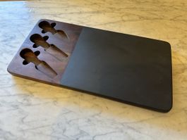 schönes Schneidebrett Marmor schwarz/ Holz