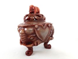 Asiatisches Räuchergefäss Naturstein mit Elefanten