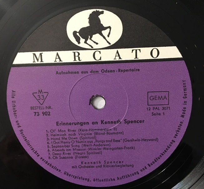 Schallplatten: Erinnerungen an Kenneth Spencer (LP) – Gebraucht aus Grüningen von azulvinyl 2