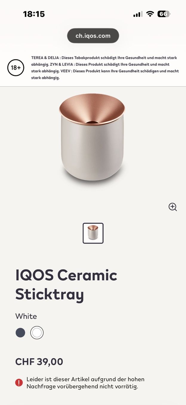 Iqos Portacenere: Original IQOS Ceramic Sticktray – Nuovo (secondo la descrizione) da Rorschach venduto da Manuel-Zeno 1