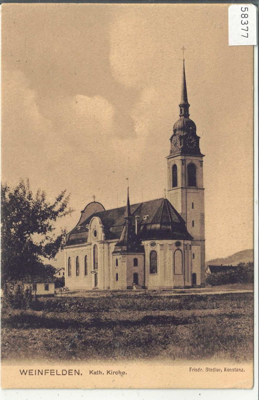Cartoline postali: Weinfelden - Kath. Kirche – Usato da Ettingen venduto da Kartenplanet