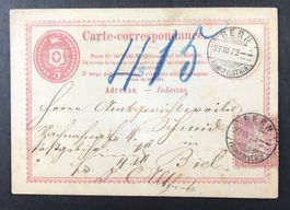 ANTIKE POSTKARTE SCHWEIZ 1873 KANTON BERN