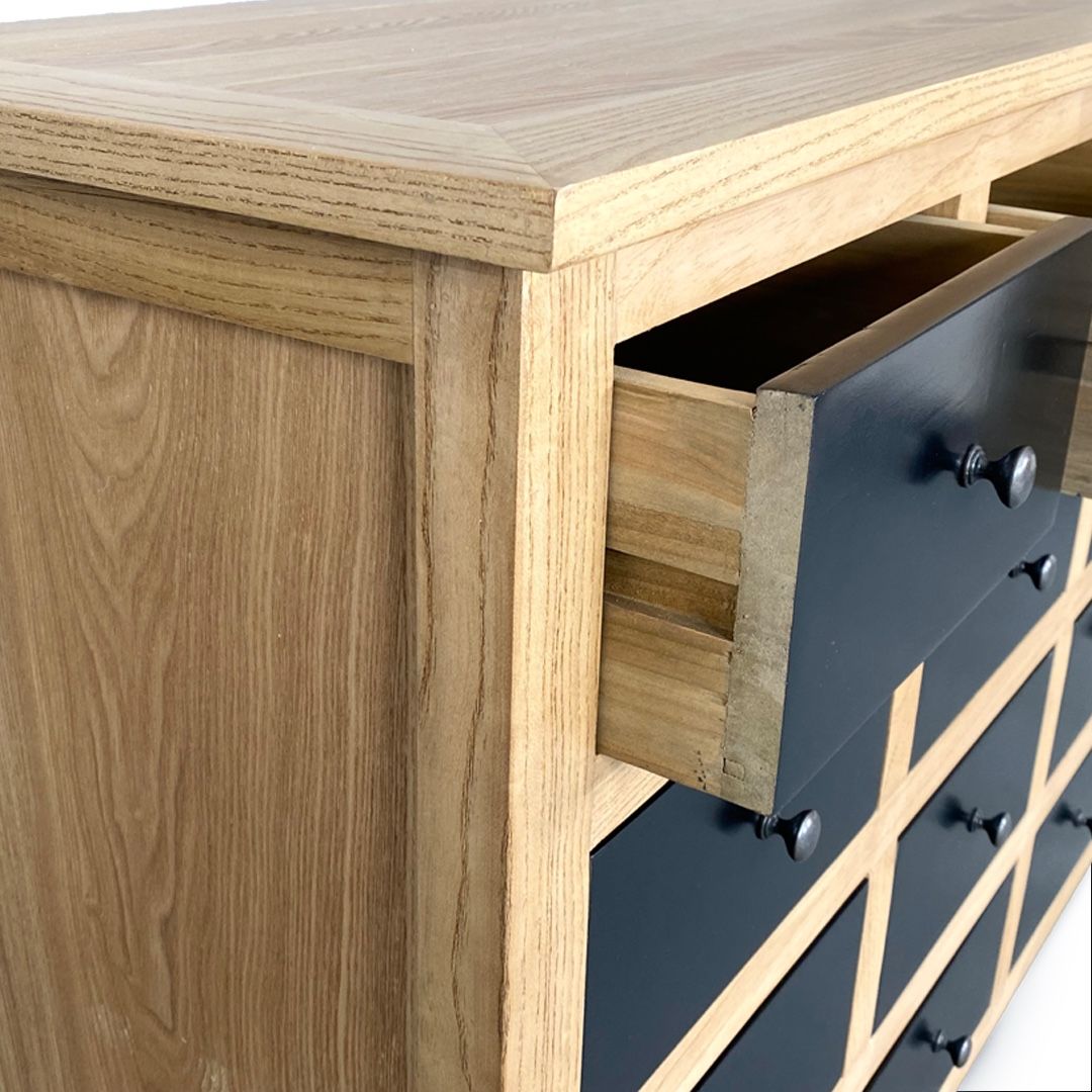 Kommoden: Moderne Massivholz-Kommode mit schwarzen Schubladen – Neu und originalverpackt aus Berikon von nimmo 6