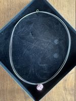 Halsband mit Anhänger (pink Hämatit/925 Silber)