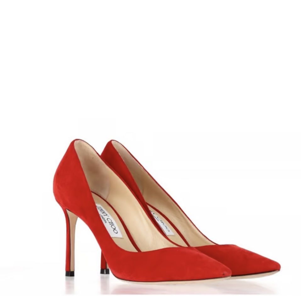 Jimmy Choo Scarpe da donna: Jimmy Choo Romy 85 Red Suede Pumps – Nuovo e nell'imballaggio originale da Uetikon am See venduto da sop_vw5x