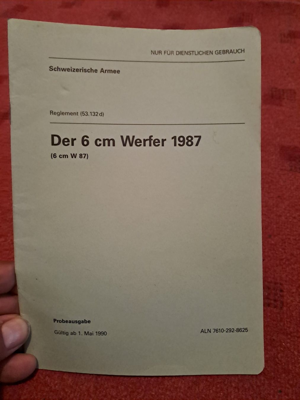 Livres: Reglement " Der 6 cm. Werfer 1987 " – D'occasion à St.Gallen par Infanteriewerk 1