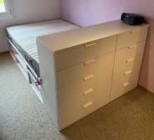 Ikea PLATSA Bettgestell mit Aufbewahrung und Matratze