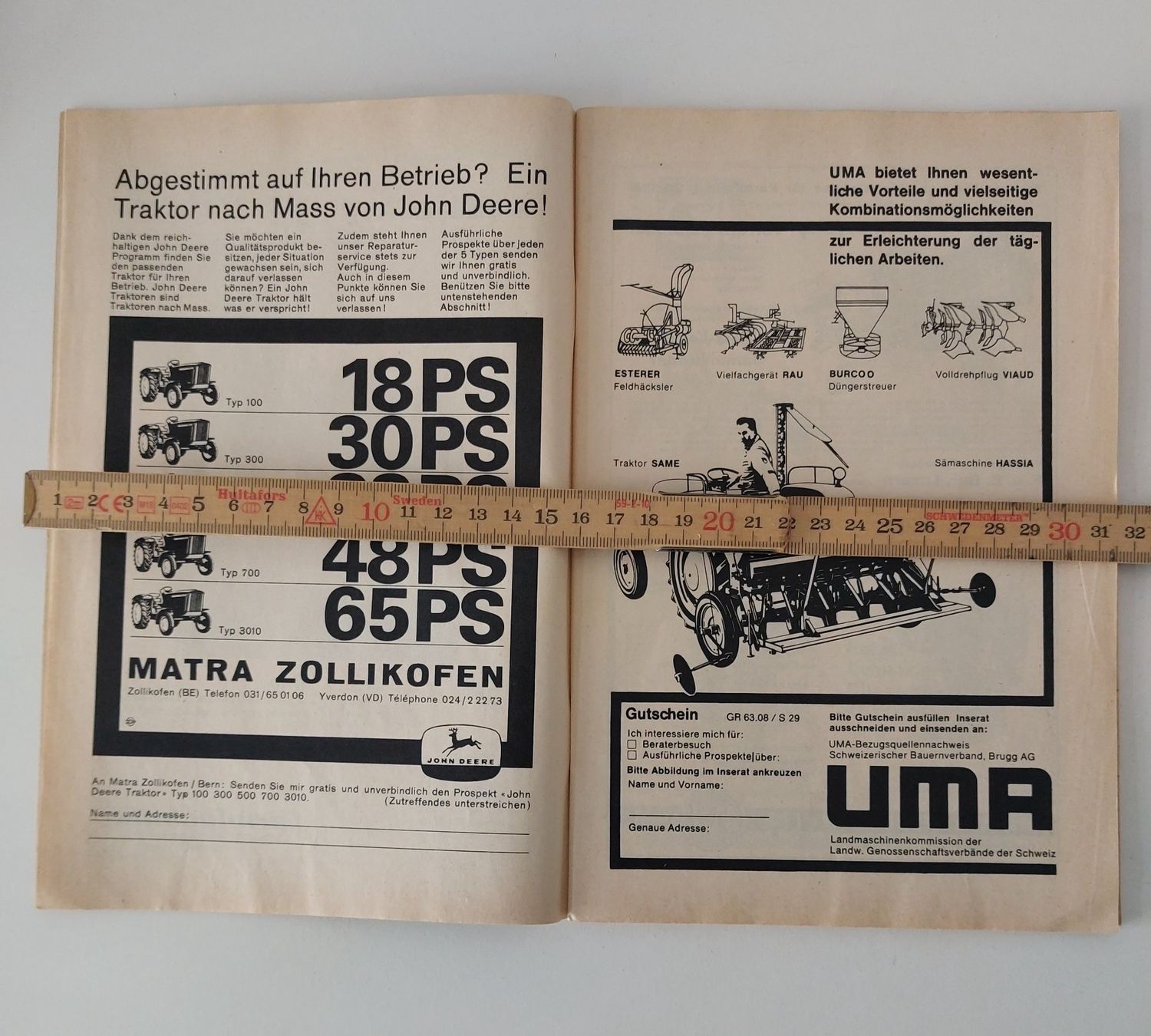 Schilter Trattori: Werbung Aecherli Unimog Aebi John Deere Bucher Traktor 1963 – Usato da Schenkon venduto da Elbarto007 2