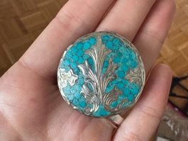 Vintage/Antik Mexico Handmade Turquoise 925 Sterling Silver