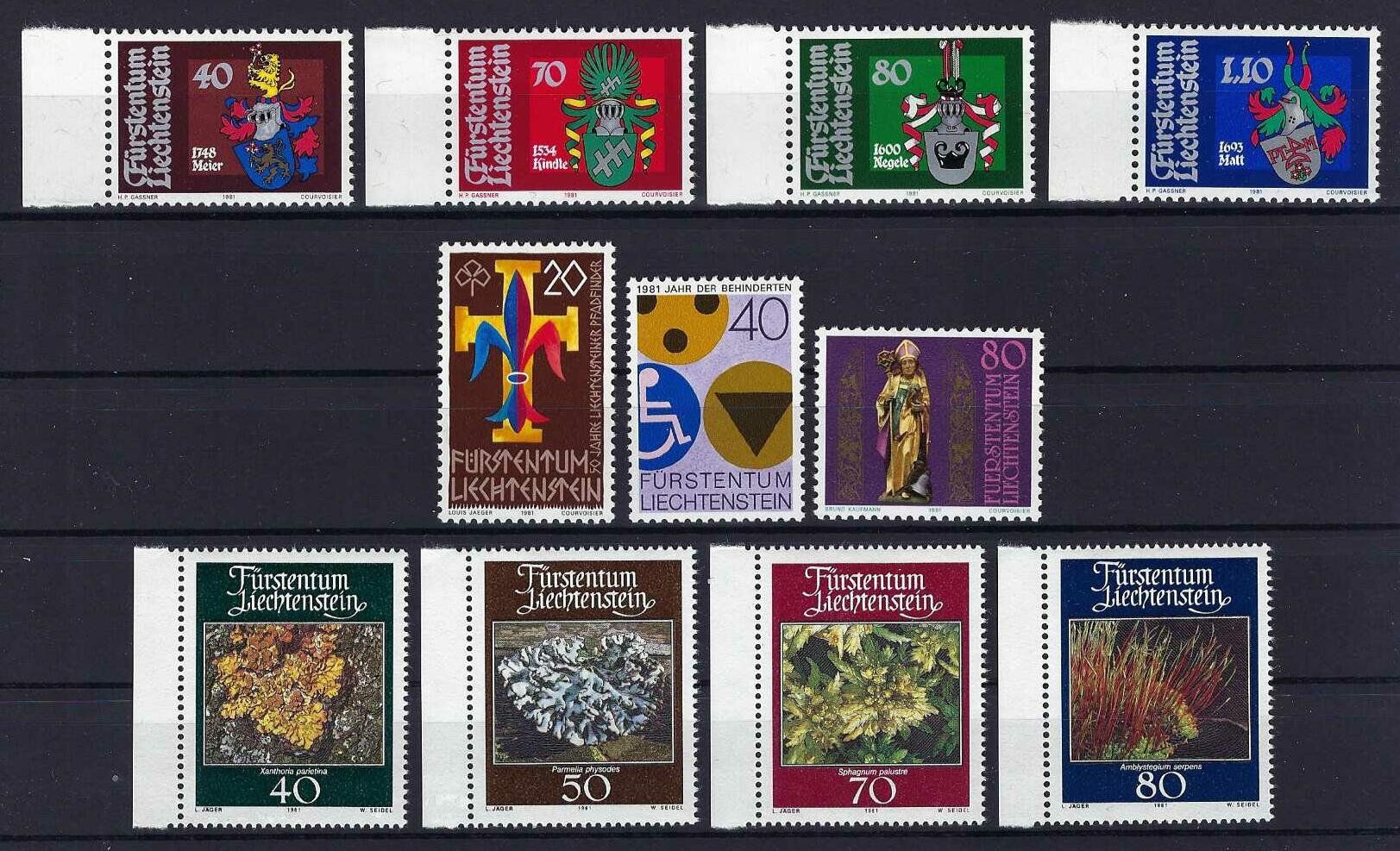 Tutti i francobolli: Lichtenstein 1981 gute und saubere Serien postfrisch. – Usato da Hitzkirch venduto da walti1959