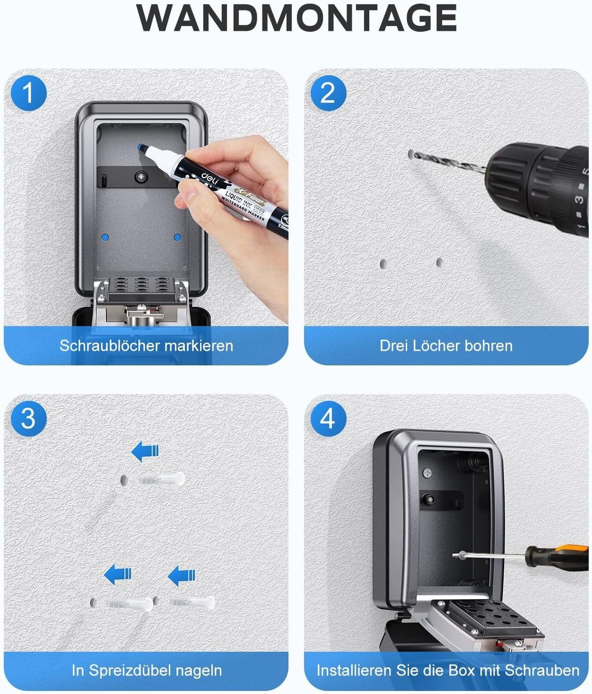 Casseforti: Schlüsseltresor mit Zahlencode wetterfeste Schlüsselbox – Nuovo e nell'imballaggio originale da Neuhausen venduto da apo_zn9s 6