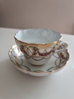 Meissen Tasse mit Unterteller Früchte Girlanden
