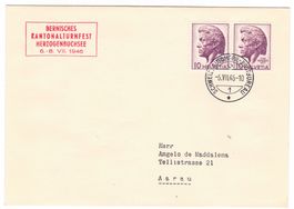 Lettre de Herzogenbuchsee BPA A377 pour Aarau le 6.VII.46