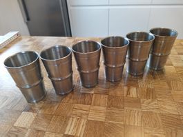 Lot de 6 verres (gobelets) en étain fin 95%