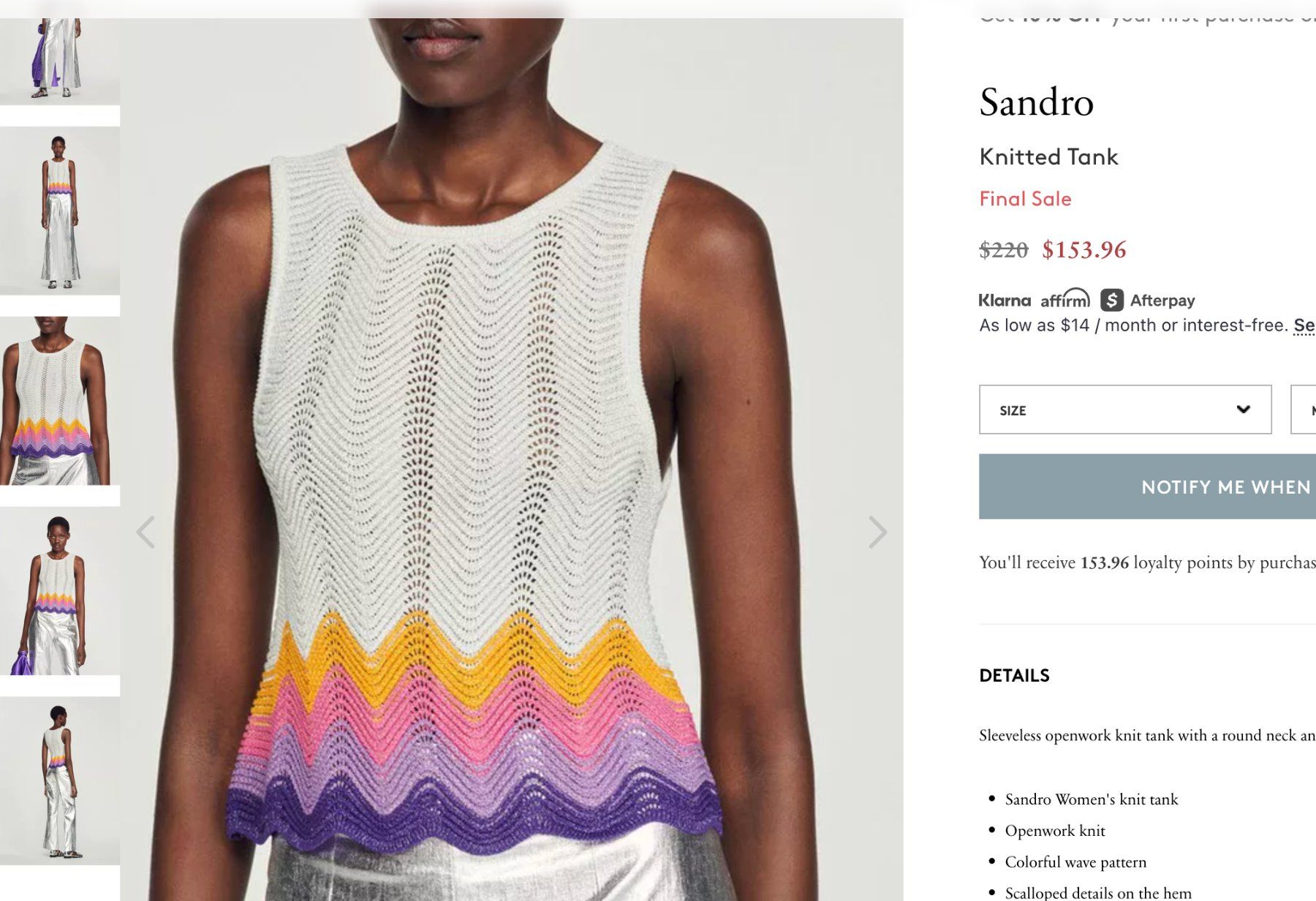 Sandro Top: New Sandro Crochet Gradient Tank Top - 4 – Nuovo e nell'imballaggio originale da St-Sulpice VD venduto da juhdu 3