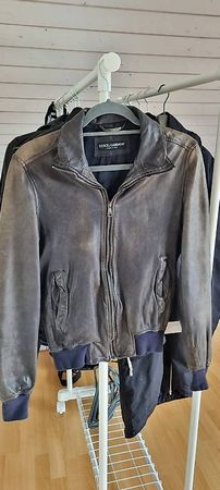 Dolce & Gabbana Lederjacke dunkelblau Gr. 44