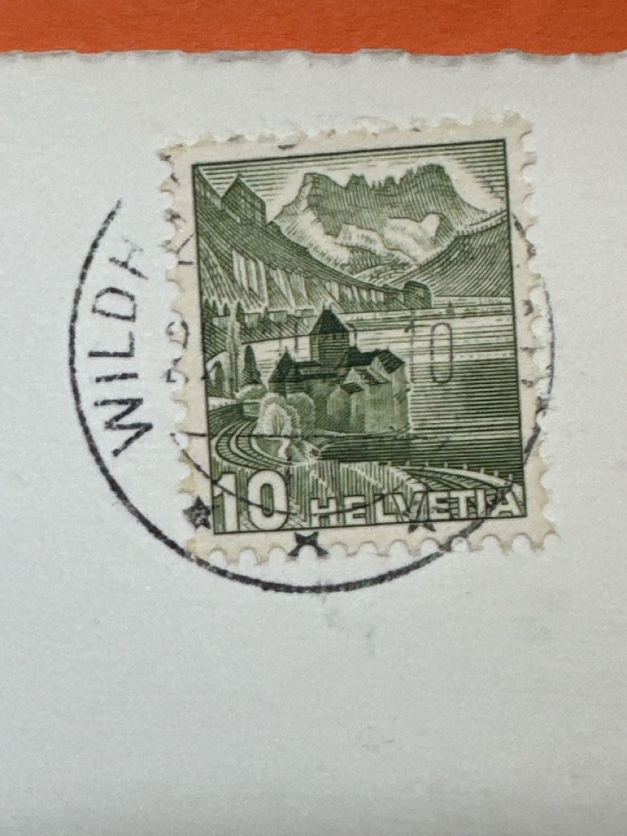 Ansichtskarten: Alte Ansichtskarte Hotel Acker, Wildhaus. 1949  Wildhaus – Gebraucht aus Zürich von Chaeffeler 2