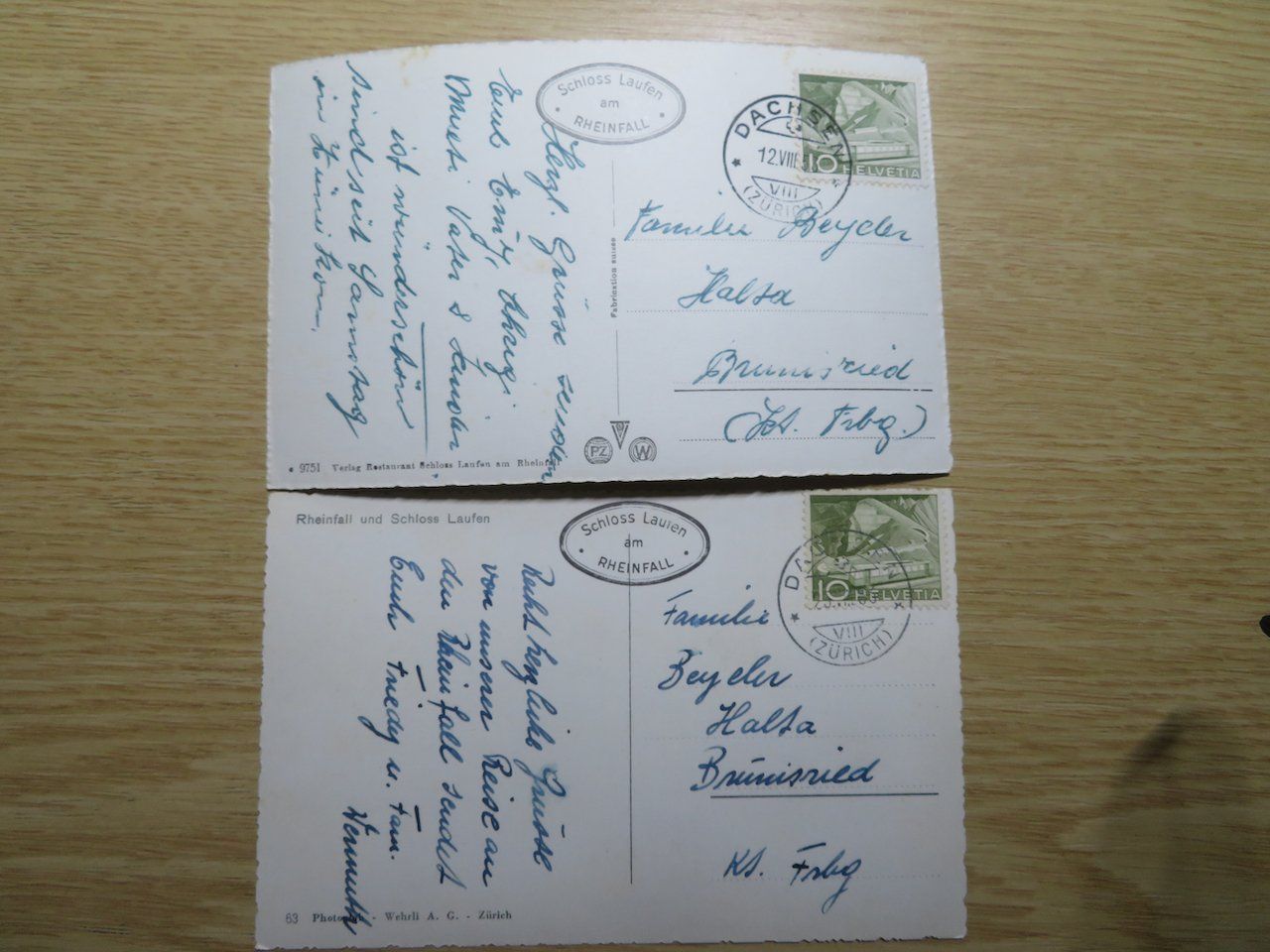 Cartoline postali: Rheinfall 2 Ansichtskarten Stempel Dachsen (Zürich) – Usato da Spreitenbach venduto da heitersberg54 3