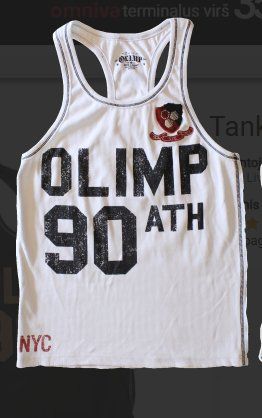 Olimp Tank Top Live & Fight Muskelshirt T-shirt Weiss Neu L