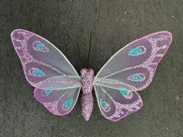 Lila Glitzer Schmetterling - Frühlingsdeko zum Aufhängen!