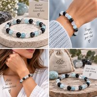 Armband Aquamarin / Labradorit / Turmalinquarz Material: Ede