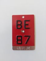 Velonummer / Fahrradnummer BE 87 rot/schwarz