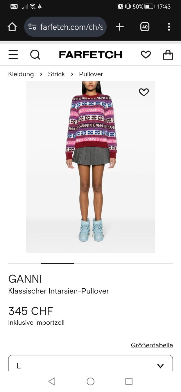 Ganni Maglioni & Felpe: GANNI Wollpullover, Strickpullover,Muster Jumper, Gr. L, NEU – Nuovo e nell'imballaggio originale da Zürich venduto da Hibiskus3 7