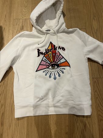 Sandro Paris White Hoodie Indie Love Graphic Size 1 
