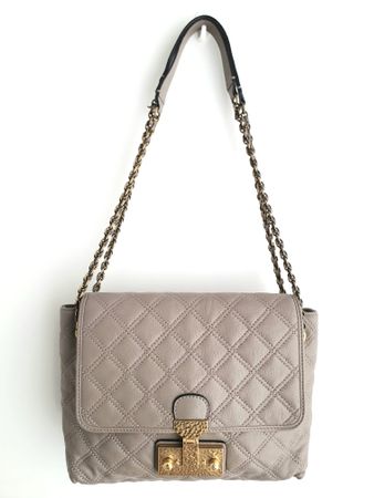 Marc Jacobs Schultertasche Soft Leder Taupe