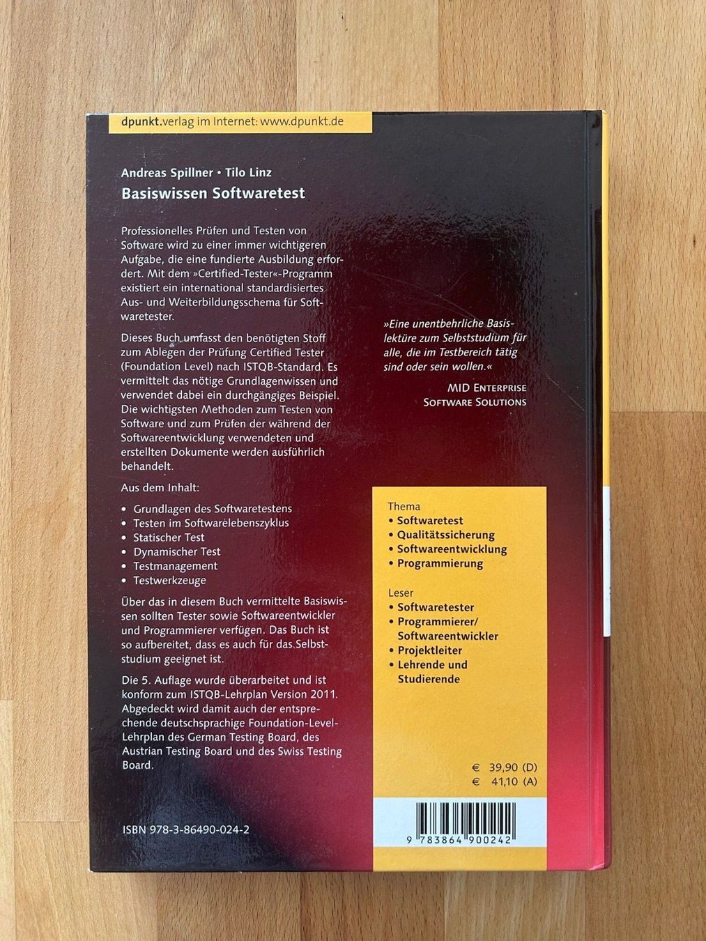 Bücher: Basiswissen Softwaretest 5. Auflage – Gebraucht aus Bern von Lenny5156 1