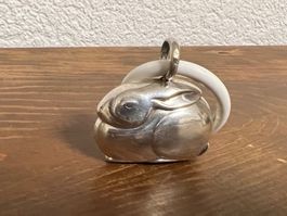 Beissring / Rassel mit Hase - WMF - s.w. versilbert um 1930