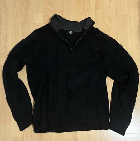 Pullover Calvin Klein schwarz Reissverschluss Kragen Grösse 