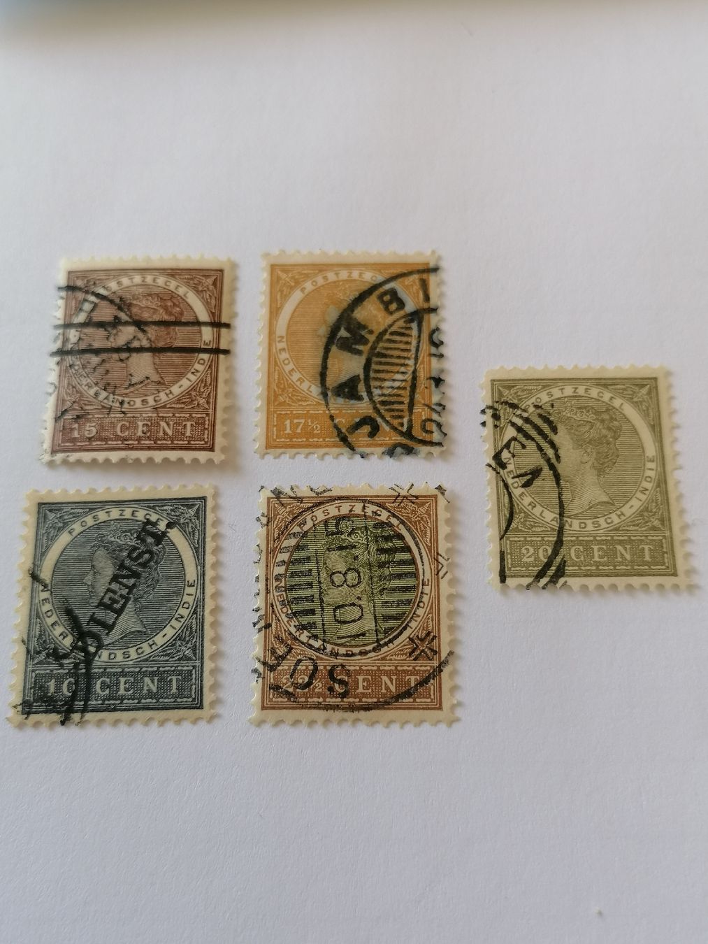 Tutti i francobolli: 5mal Niederländisch Indien 1899 – Usato da Happerswil venduto da tschergi