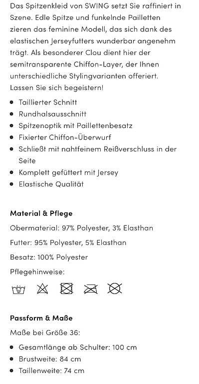 Vestiti: Cocktailkleid von SWING – Usato da Giffers venduto da tan_vj9x 3