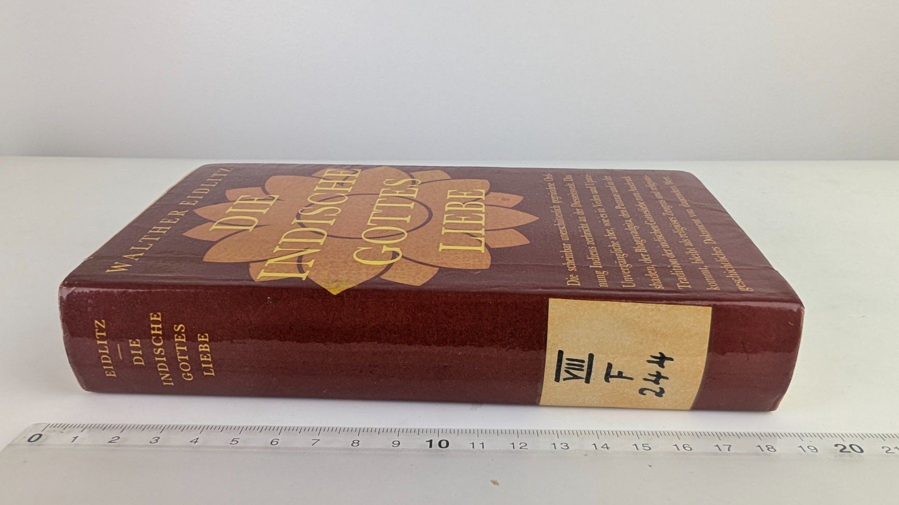 Libri: Die indische Gottesliebe, 1955 Walther Eidlitz – Usato da Zürich venduto da 1.Simon 1
