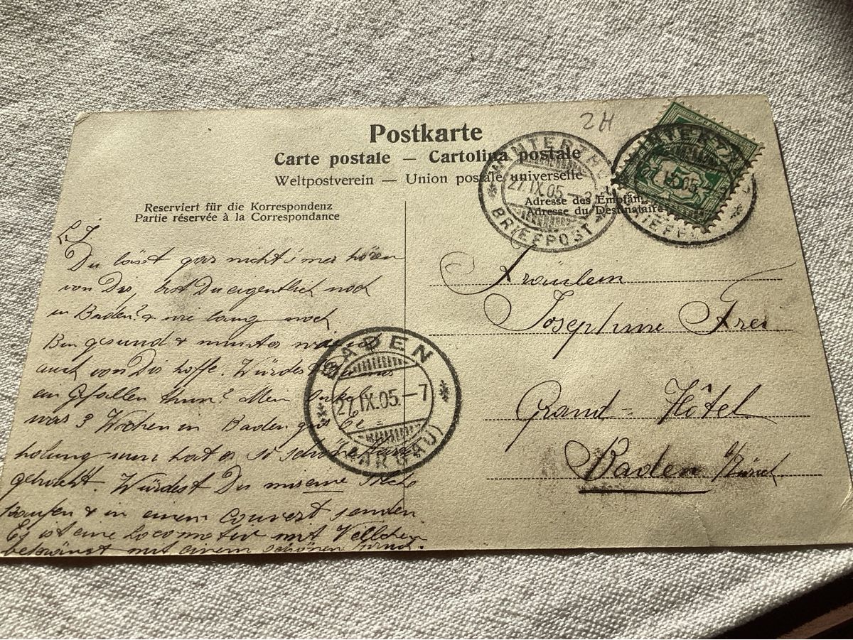 Ansichtskarten: Winterthur  1905  pension – Gebraucht aus Luc (Ayent) von Rebouille 1
