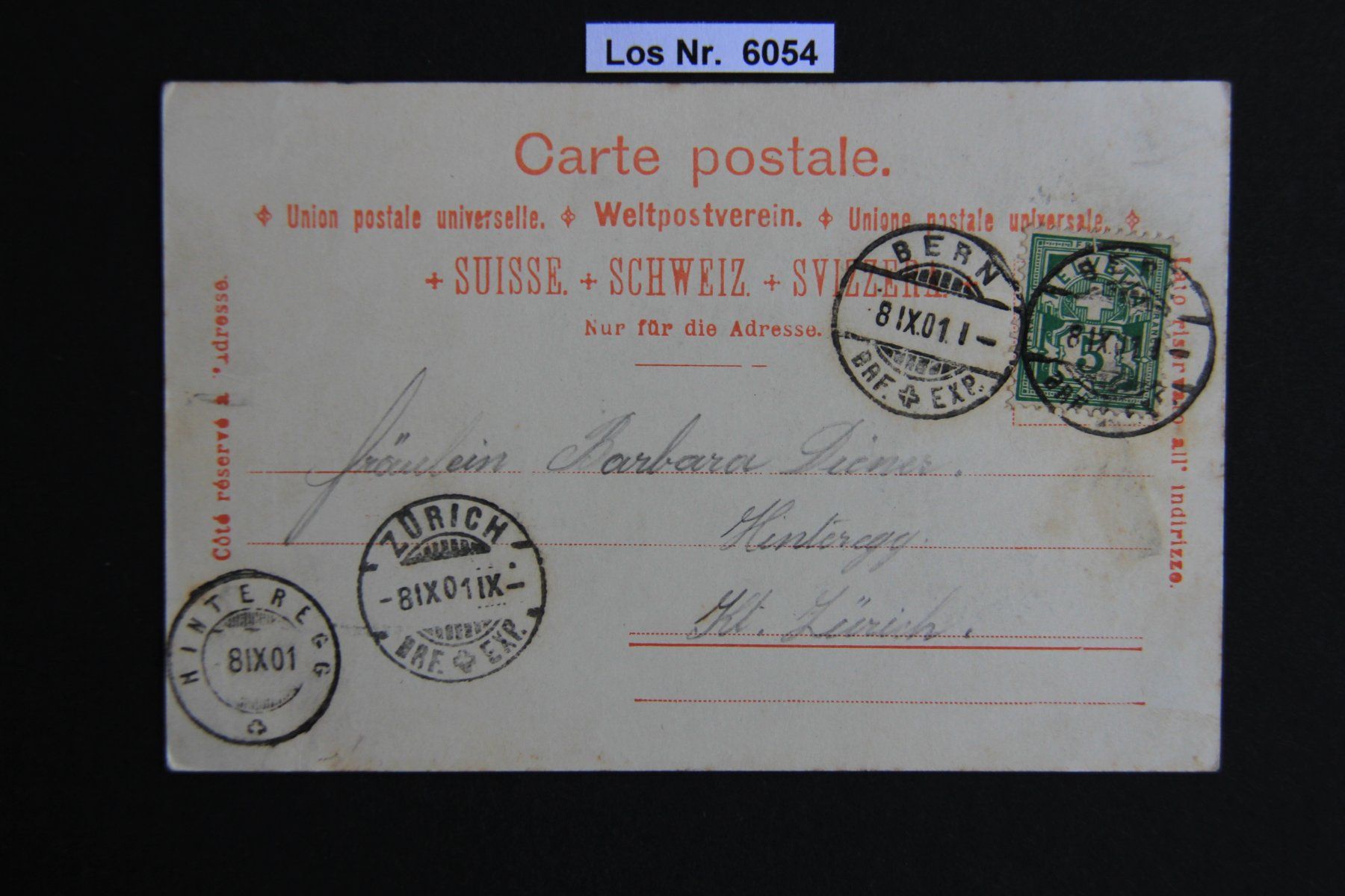 Ansichtskarten: Ansichtskarte Gruss aus Bern vor 1900               Los 6054 – Gebraucht aus Volken von jukon65 1