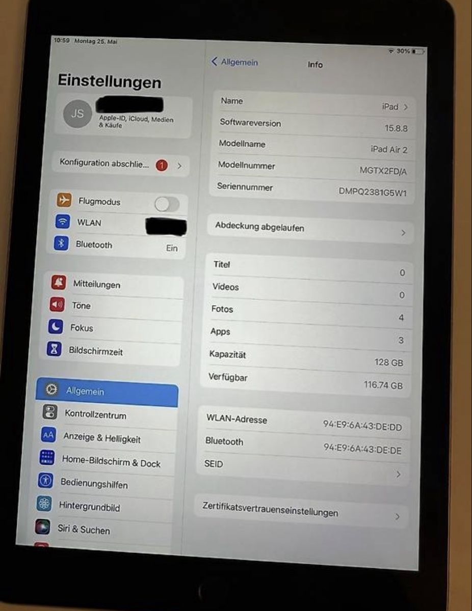 Apple Tablet PC: iPad Air 2 mit 128 GB – Usato da Schongau venduto da Mike1230 2