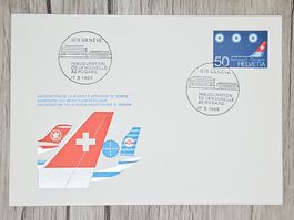 CL12 Enveloppe + Timbre Suisse 1968 Thème Aviation