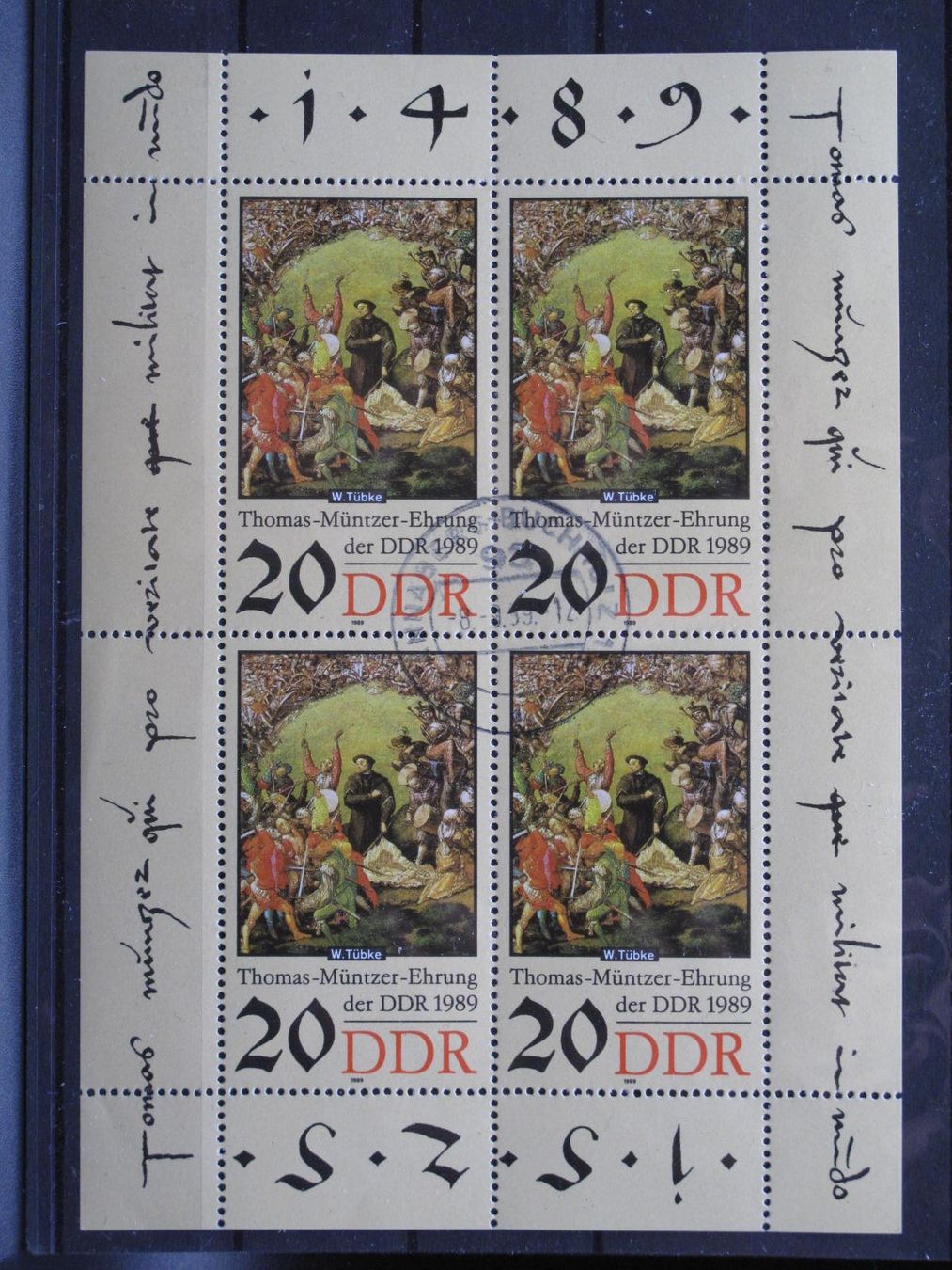 Tutti i francobolli: DDR 1989 Thomas Müntzer Geb. KB gest. – Usato da Wil SG venduto da fva01
