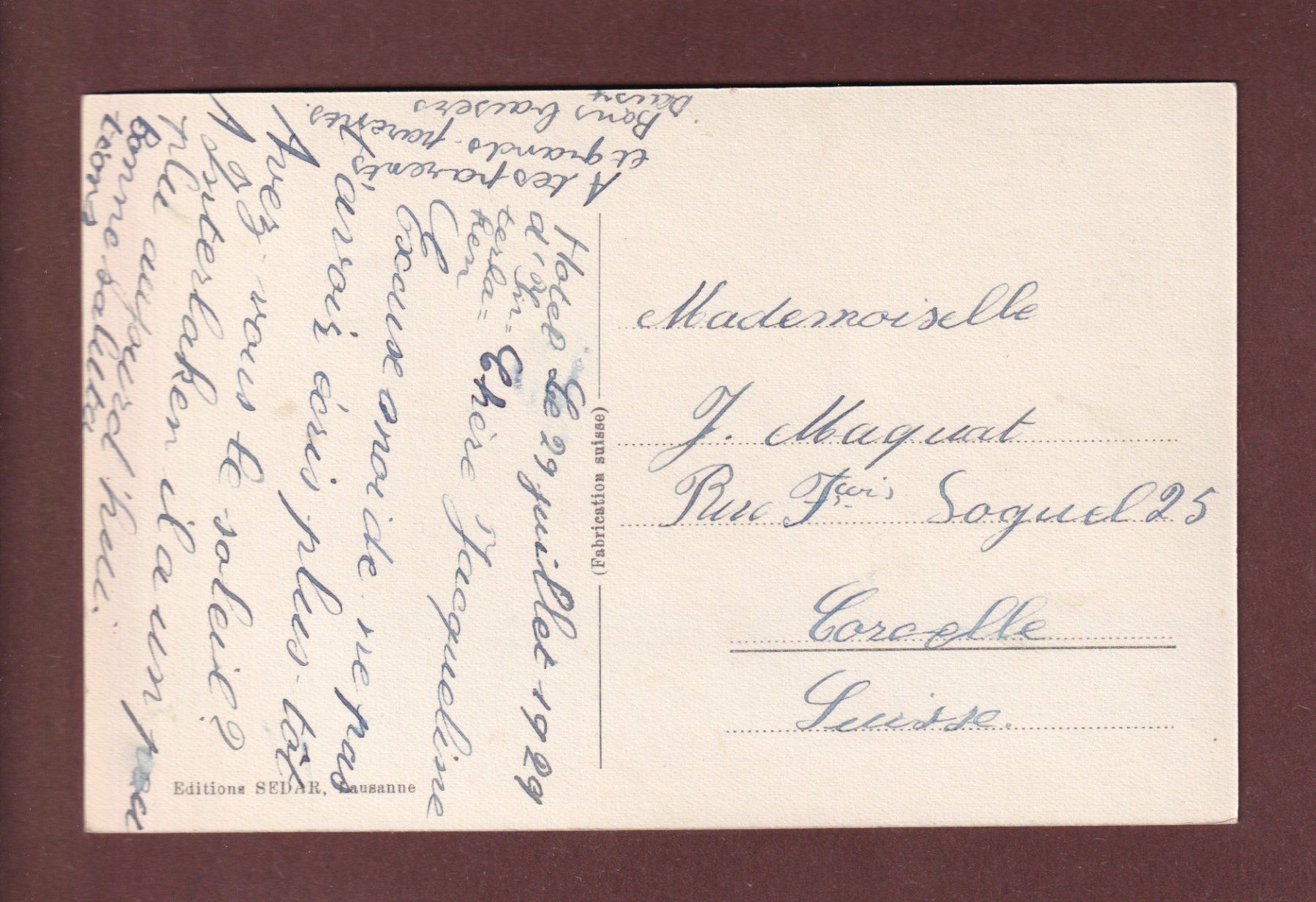 Ansichtskarten: INTERLAKEN - Kirchen - 1929 – Gebraucht aus Pully von nicecards-shop 1
