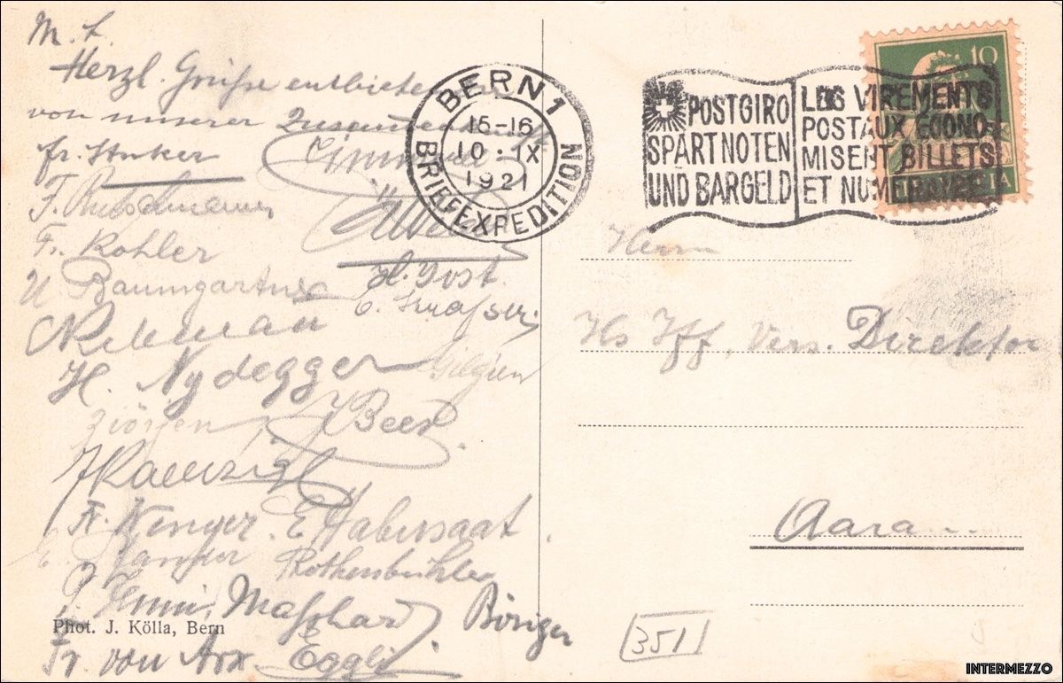 Cartoline postali: Bern // 1921 Garten-Restaurant Innere Enge – Usato da Basel venduto da intermezzo12 1